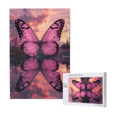 Puzzle 500 Teile Schmetterling Puzzles für Erwachsene Landschaft HD Puzzel Anspruchsvolles Lustig Kreatives Unterhaltungsspiel,DIY Holzpuzzle für Erwachsene Als Feiertage Geschenk fur Frauen M-1955 von Yeogcohe